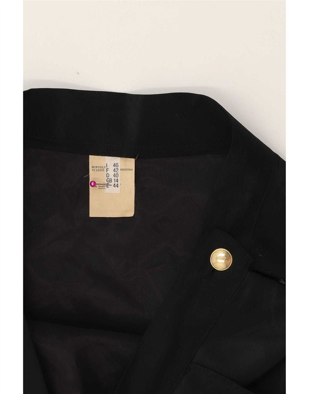 vintage Femme Jupe Midi Plissée UK 14 Moyen W30 Polyester Noir
