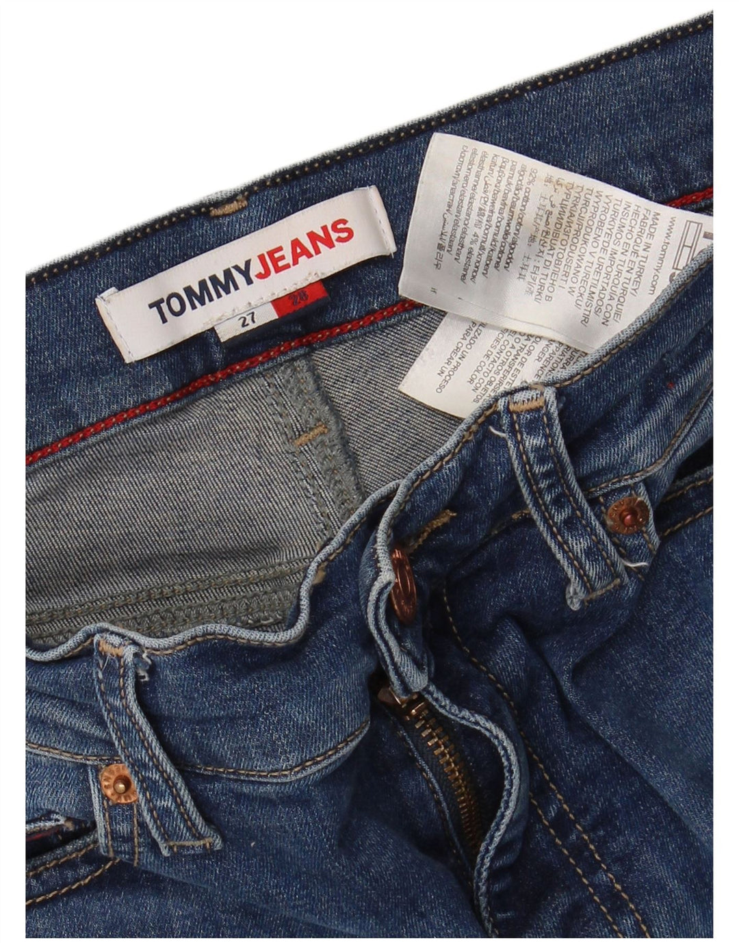 TOMMY HILFIGER Jean Skinny Femme W27 L28 Bleu Coton
