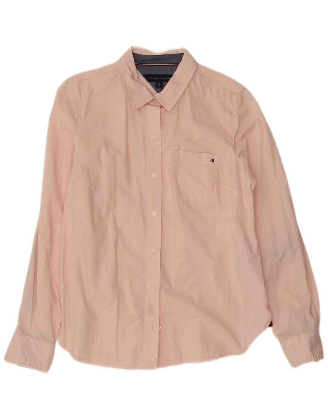 Tommy Hilfiger Chemise Femme UK 10 Petit Rose Coton