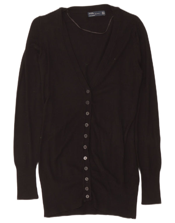 Zara Cardigan long pour femme en viscose noire moyenne UK 44
