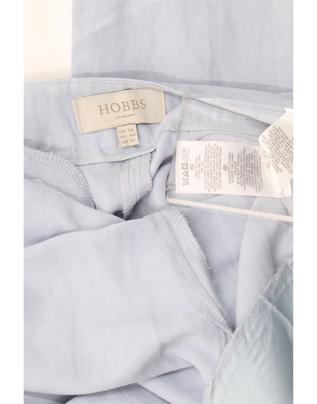 HOBBS Pantalon chino fuselé taille haute pour femme UK 14 Large W34 L28 Bleu
