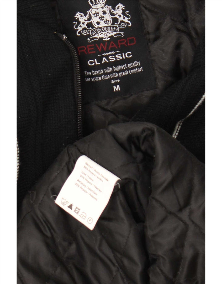 Reward Cardigan zippé pour homme en acrylique rayé noir moyen classique