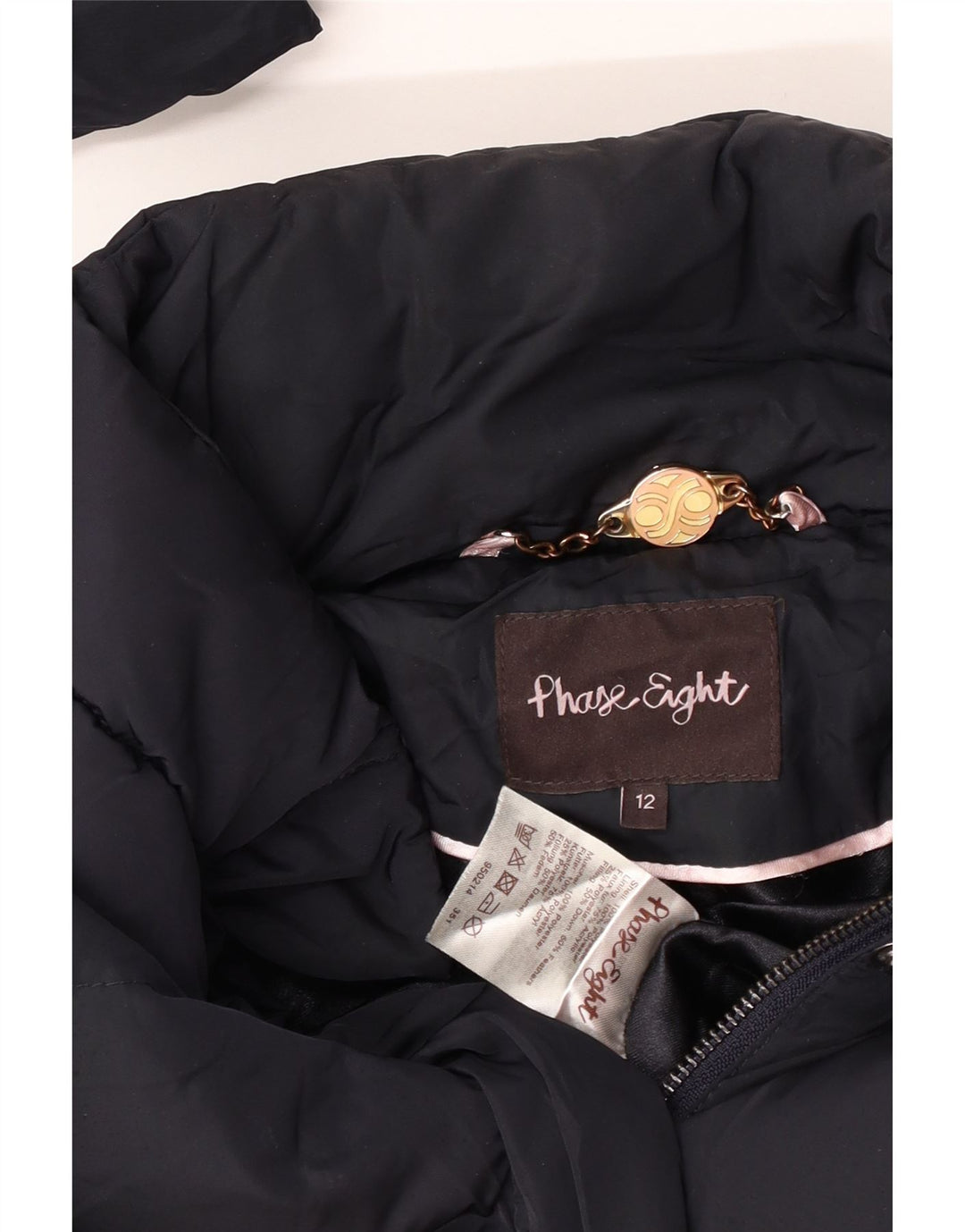 Phase Eight Manteau rembourré pour femme UK 12 Medium Bleu Marine Polyester