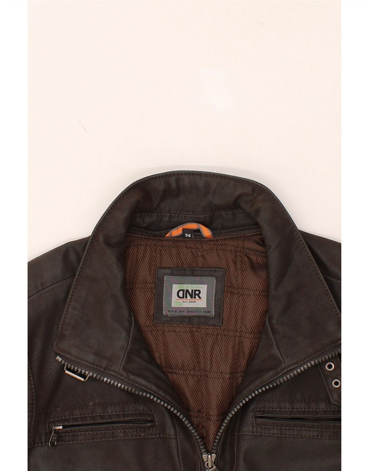 DNR Veste en cuir pour homme IT 56 3XL Cuir marron