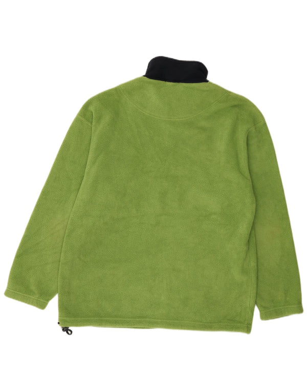 Marks & Spencer Pull polaire à col zippé pour homme Large Vert Colorblock