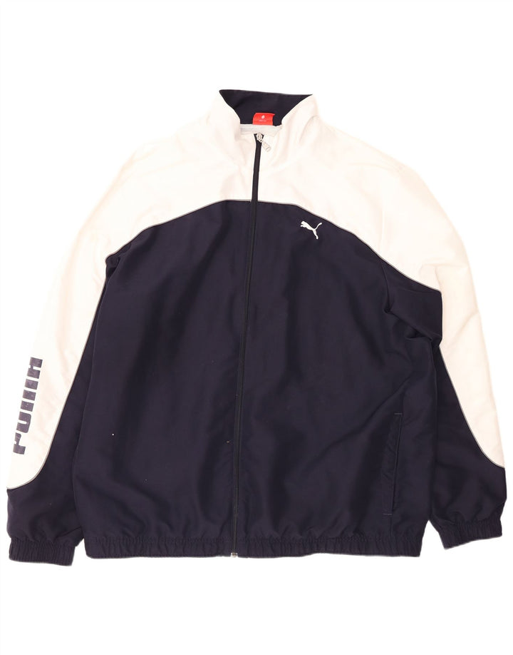 PUMA Veste de survêtement graphique pour homme 2XL Bleu marine Colorblock Polyester