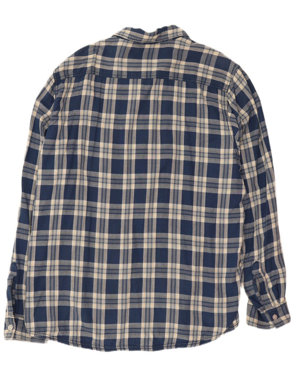 Chemise homme Weird Fish 2XL coton à carreaux bleu