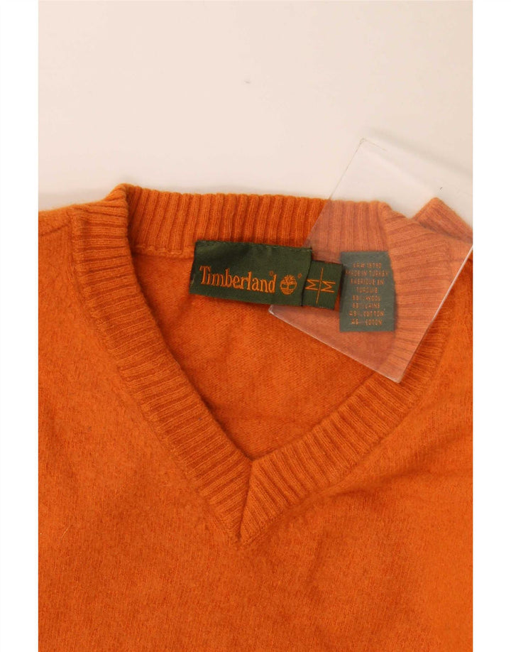 Timberland Pull Col V Homme Orange Moyen Laine