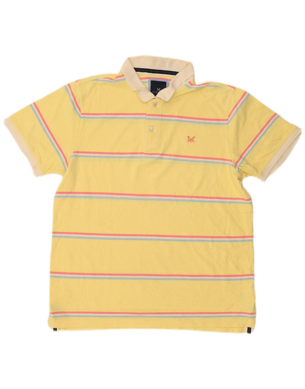 Crew Clothing Polo Rugby Homme XL Coton Rayé Jaune
