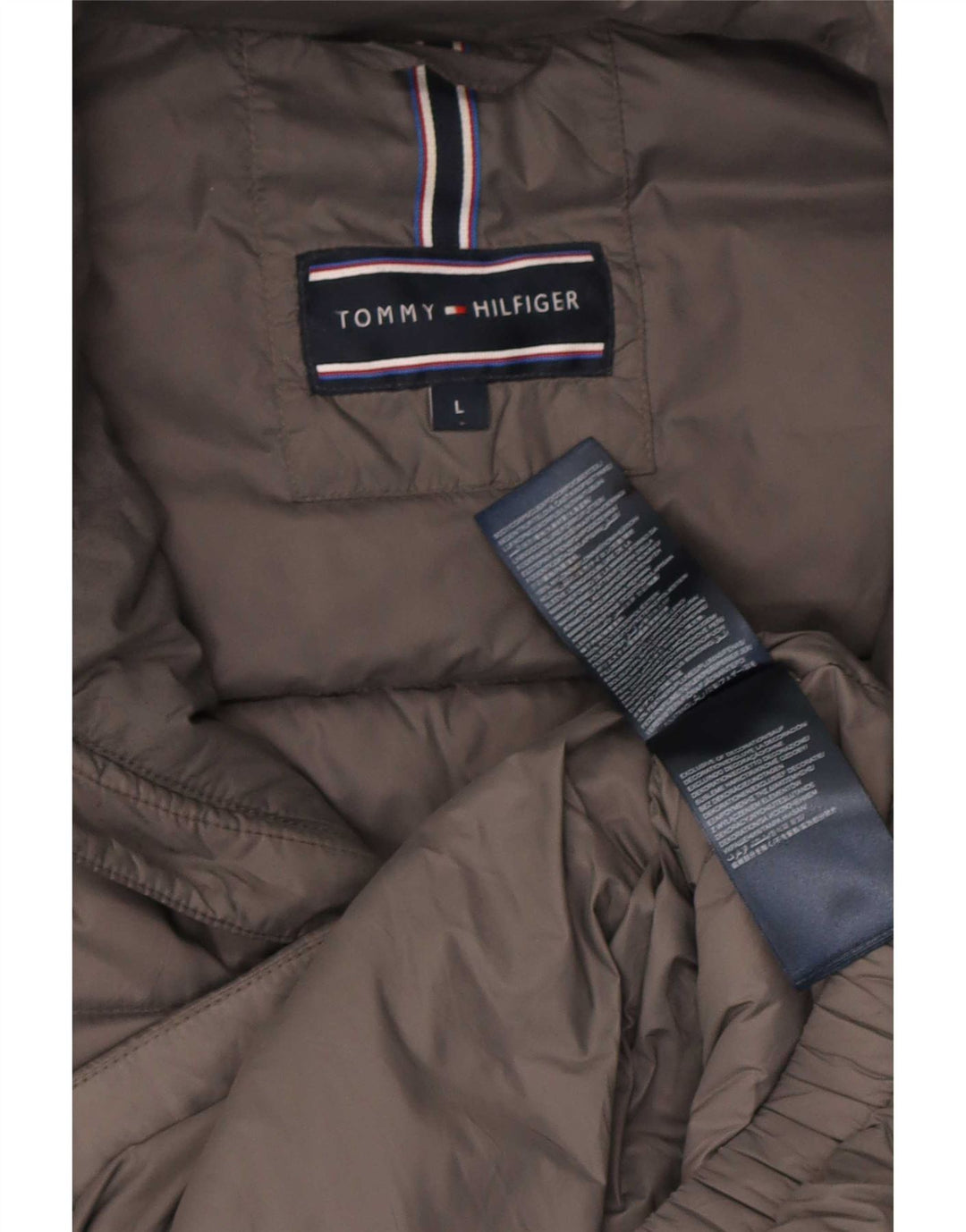 Tommy Hilfiger Veste rembourrée pour homme UK 40 Large Gris Nylon