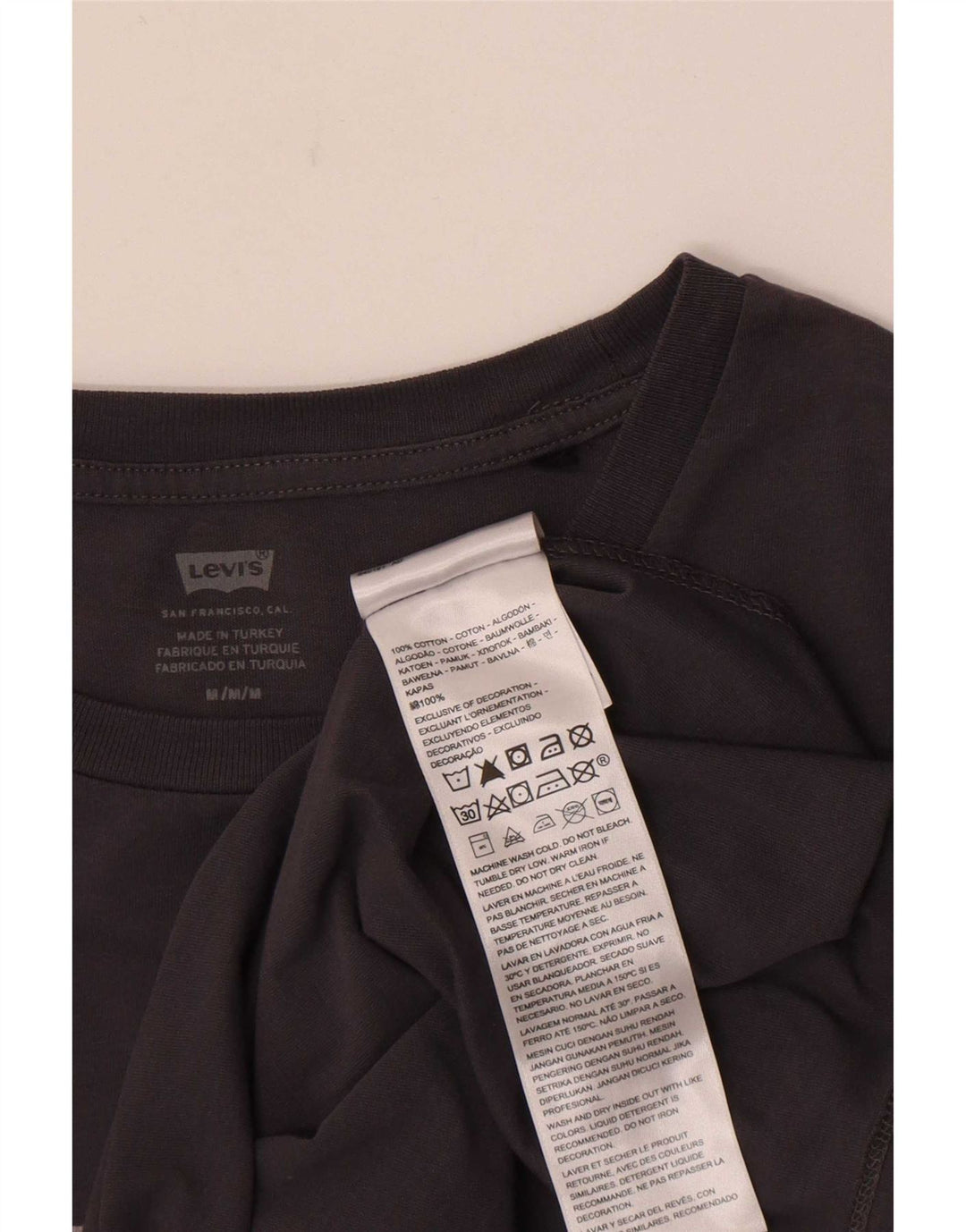 Levi's T-Shirt Graphique Femme UK 12 Gris Moyen Coton