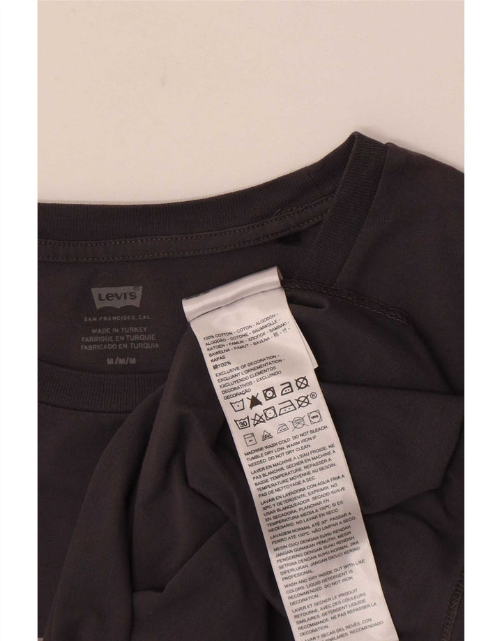 Levi's T-Shirt Graphique Femme UK 12 Gris Moyen Coton