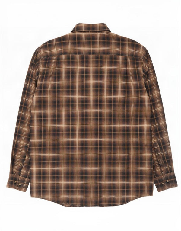 Angelo Litrico Chemise Homme Taille 41/42 Grand Coton à Carreaux Marron