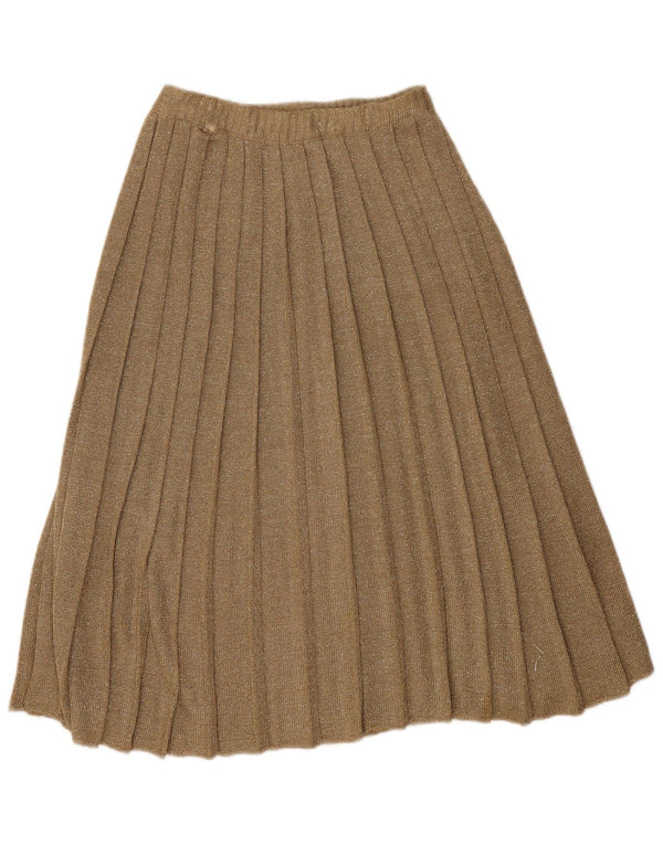 jupe plissée femme vintage W24 XS Marron Moucheté