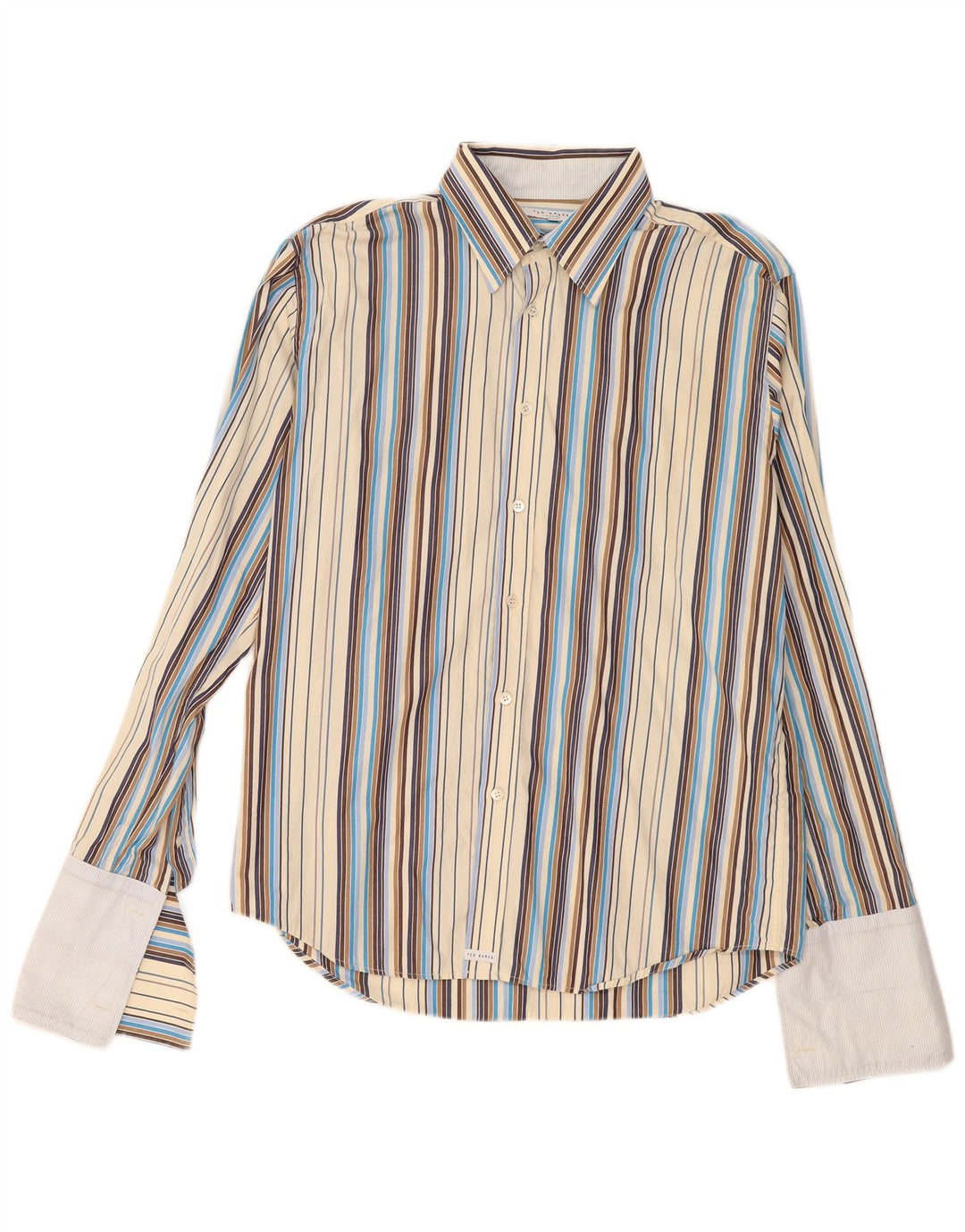 Ted Baker Chemise formelle pour homme Taille 4 Grand coton rayé multicolore