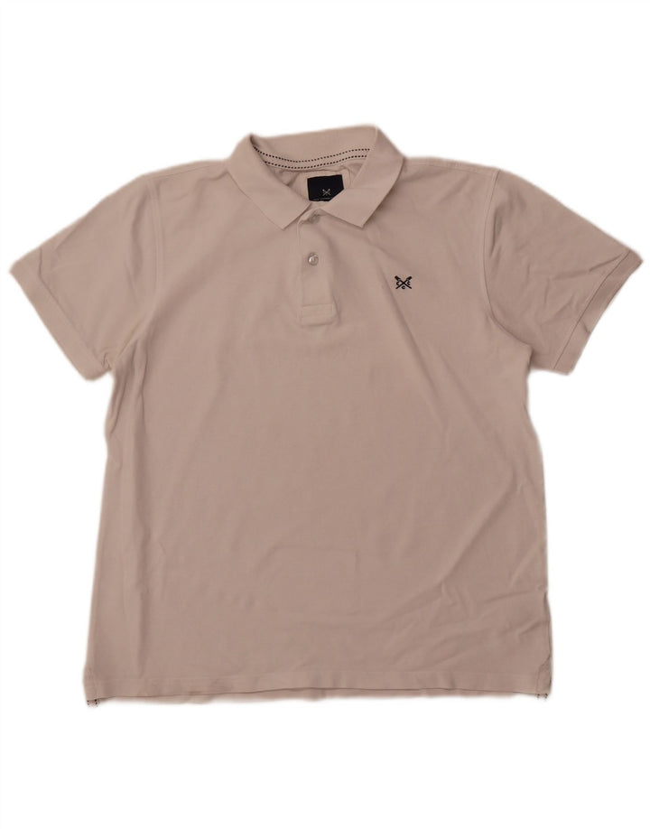 CREW CLOTHING Polo Homme Grand Blanc Coton
