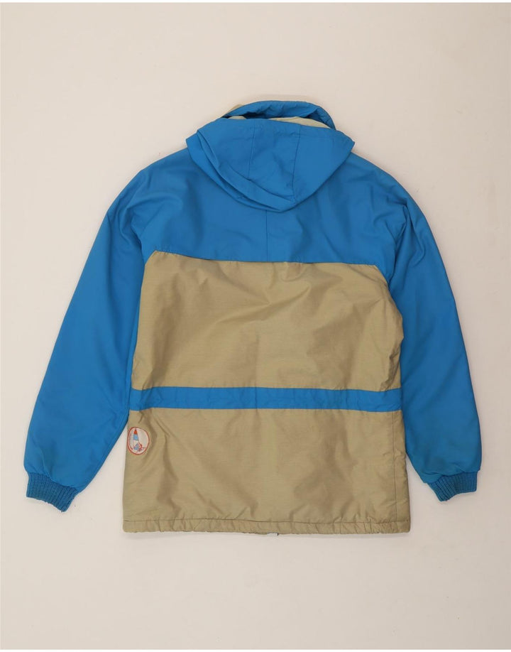 veste rembourrée à capuche vintage pour hommes UK 38 Polyester colorblock bleu moyen