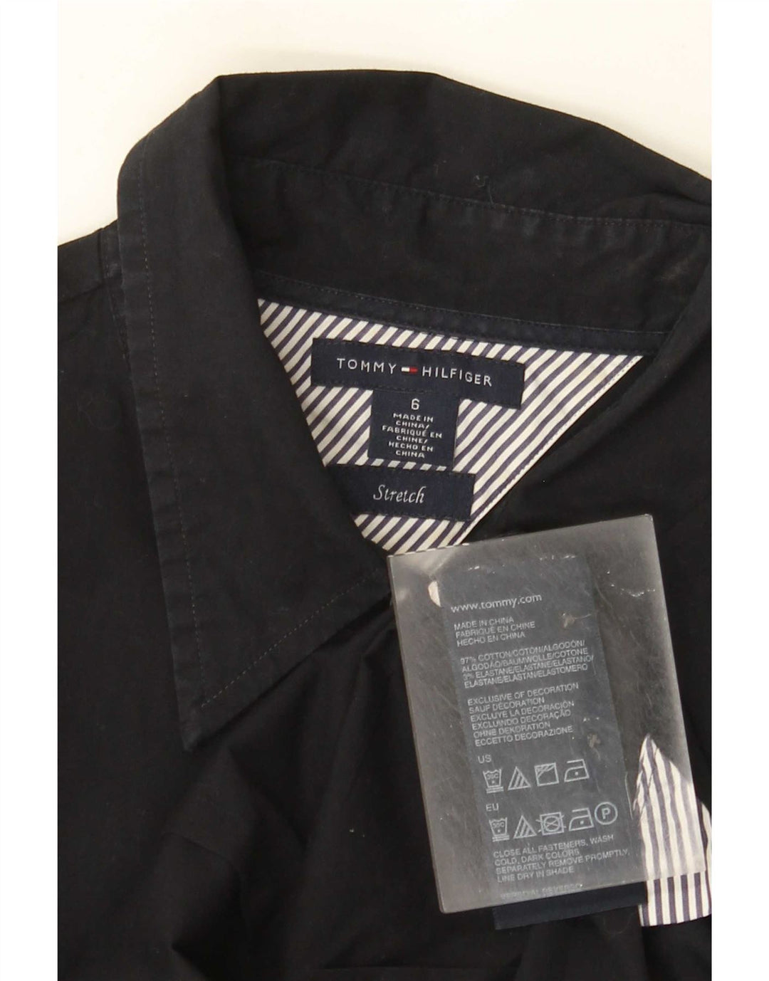 Tommy Hilfiger Chemise Femme US 6 Medium Noir Coton