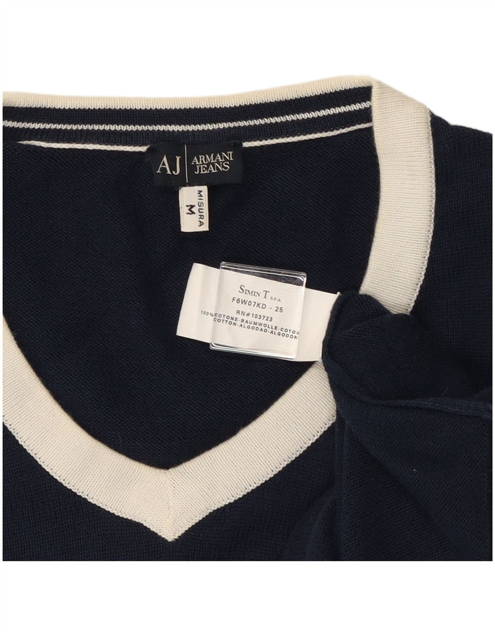 Armani Pull col V en coton bleu marine moyen pour homme