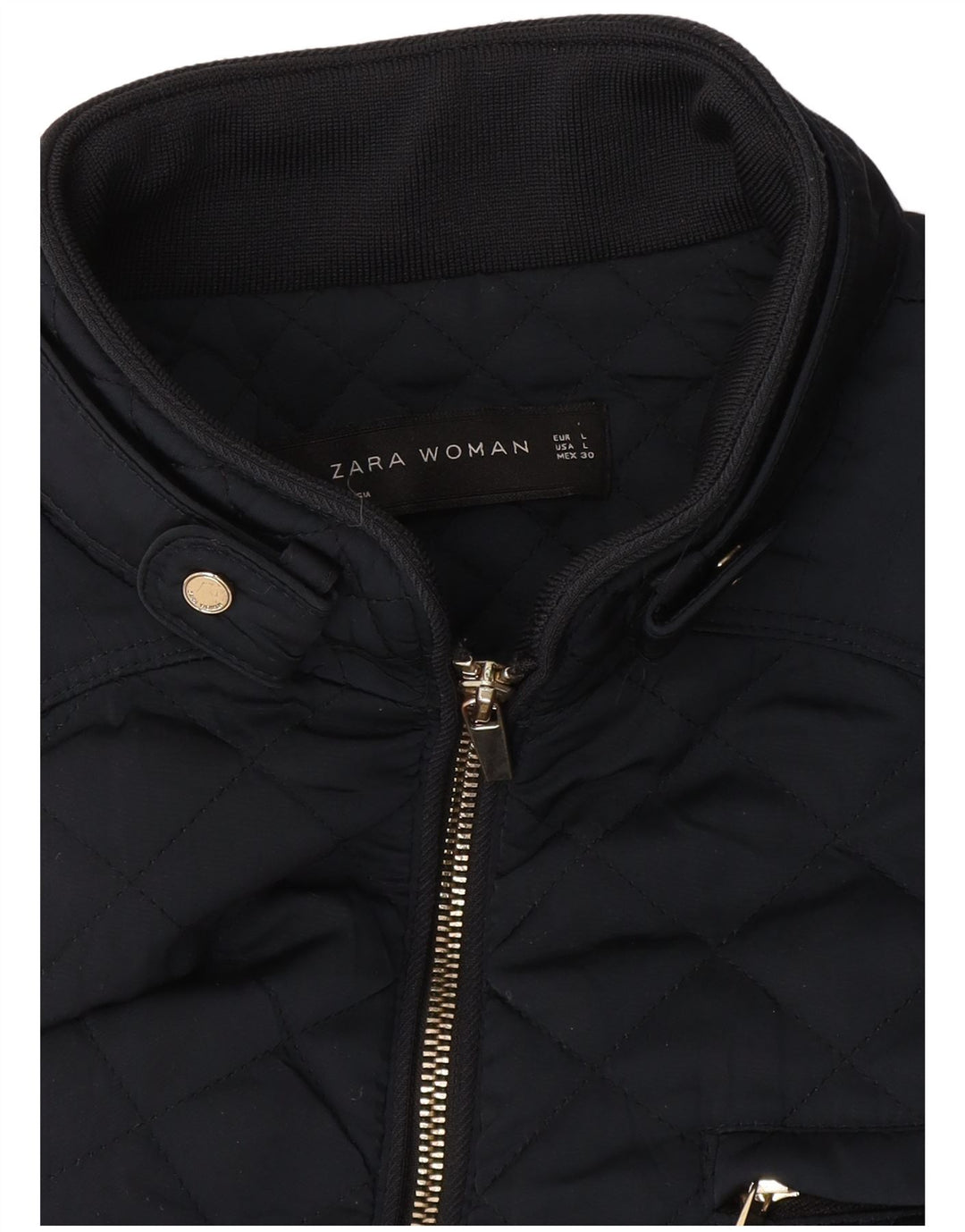 Zara Veste matelassée pour femme UK 14 Large Bleu marine