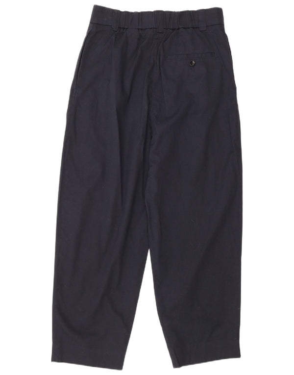 Cos Womens High Waist Cropped Trousers EU 36 Small W28 L25 Navy Blue