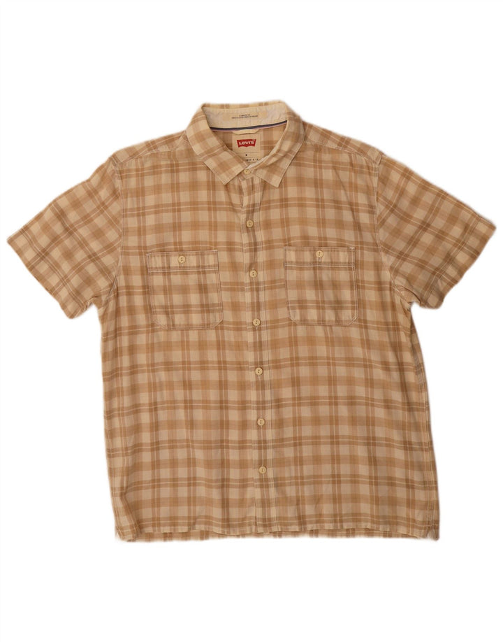 Levi's Chemise à Manches Courtes Coupe Standard Homme Beige Moyen