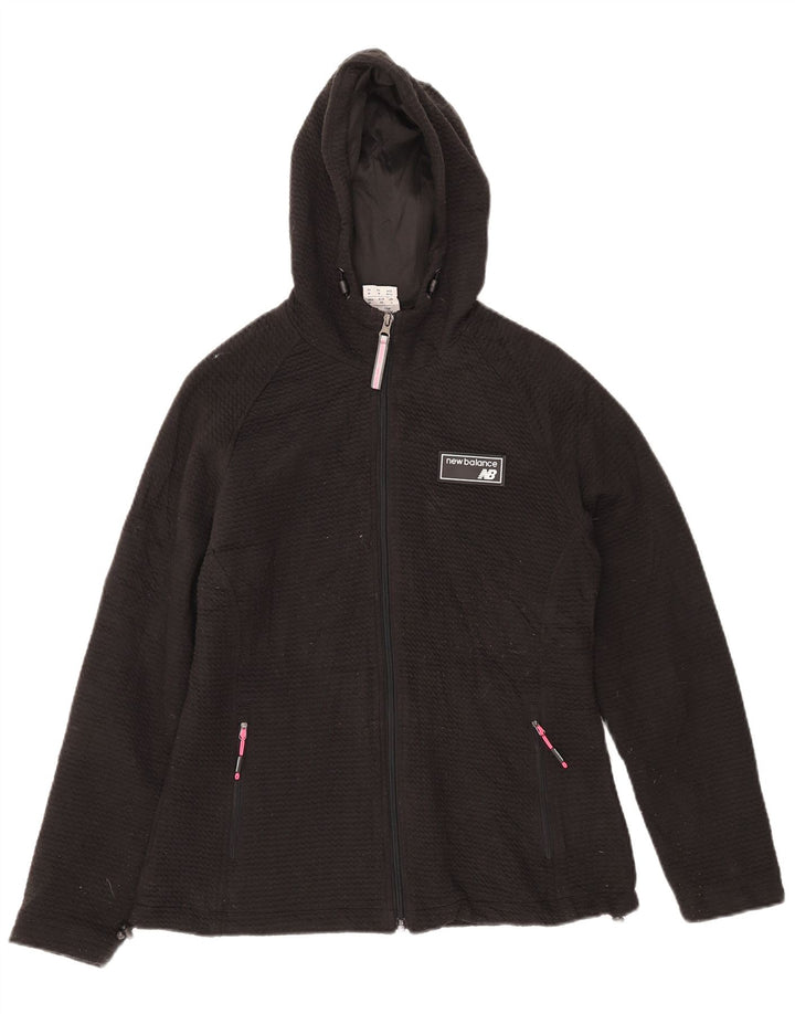 New Balance Pull à capuche zippé pour femme UK 14 Medium Noir Polyester