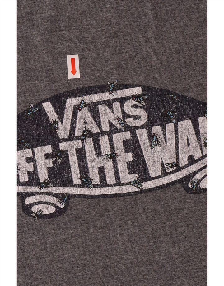 VANS T-shirt graphique Off The Wall pour hommes, petit, gris, coton