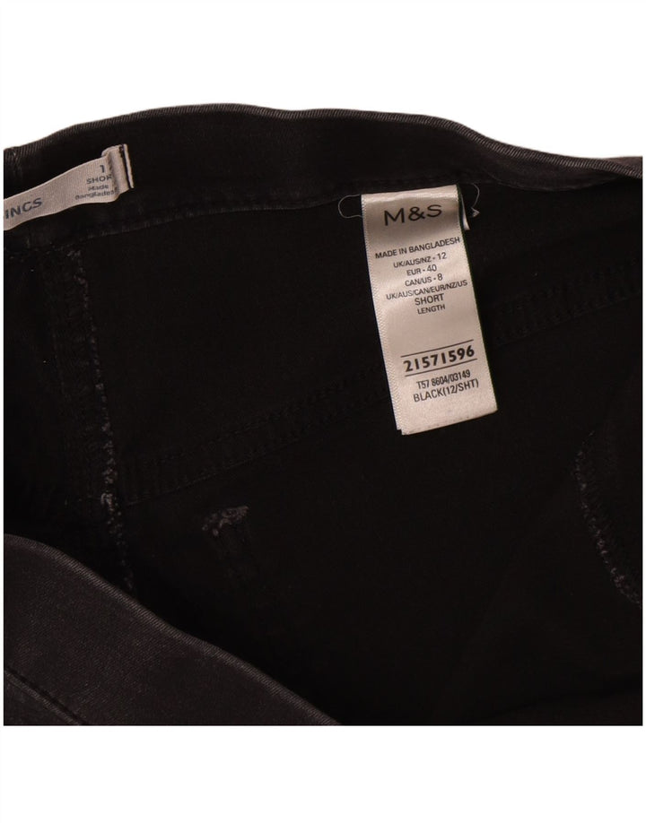 Marks & Spencer Jean Jegging Femme UK 12 Moyen W30 L26 Coton Noir