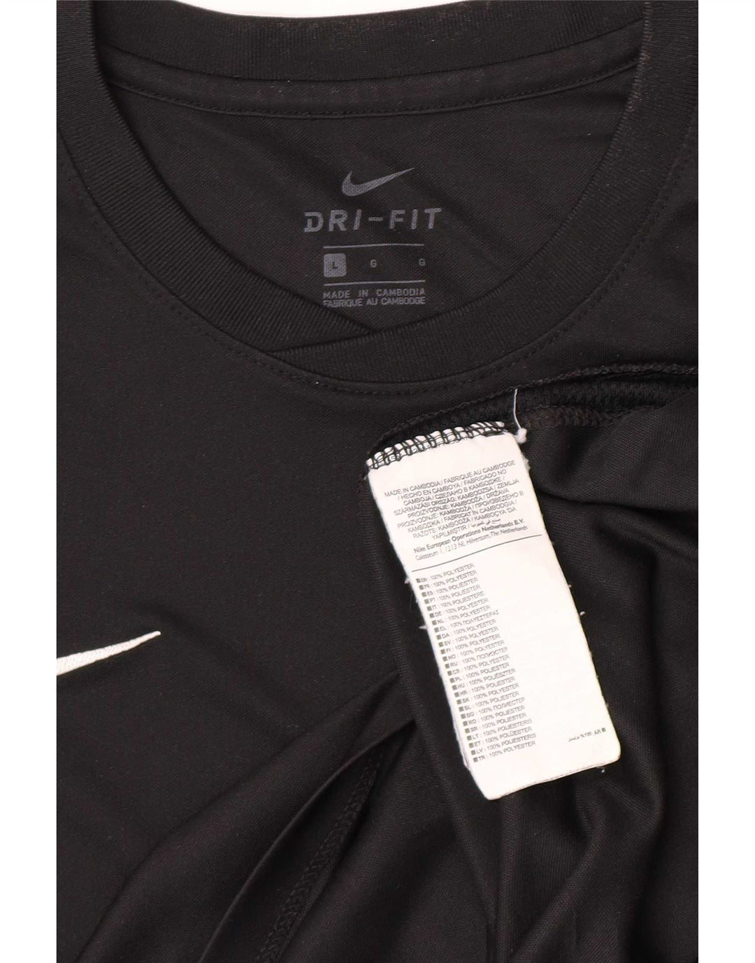 Nike Hommes Dri Fit T-Shirt Haut Large Noir Polyester