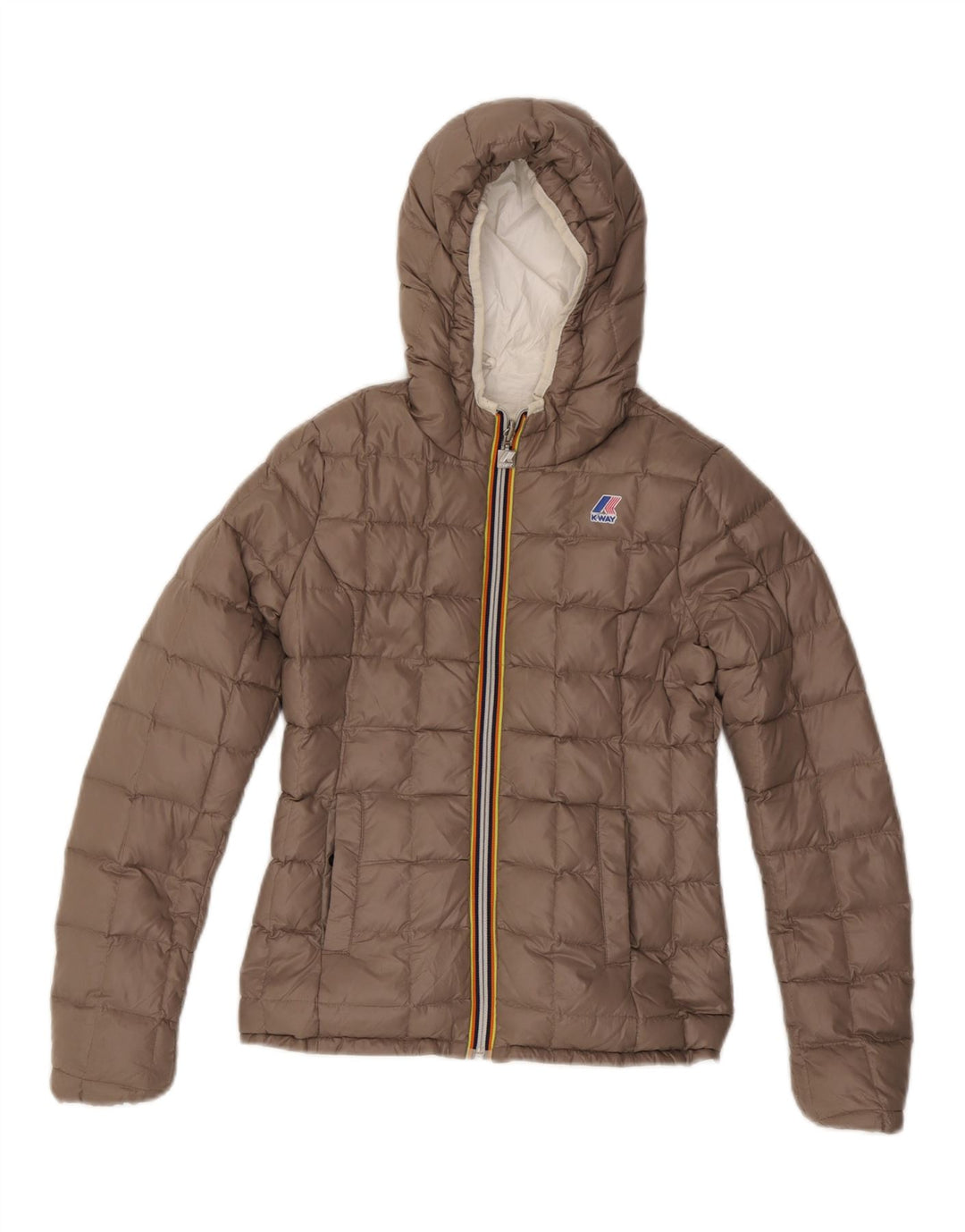 K-WAY Veste matelassée réversible à capuche fille 8-9 ans Blanc Polyamide