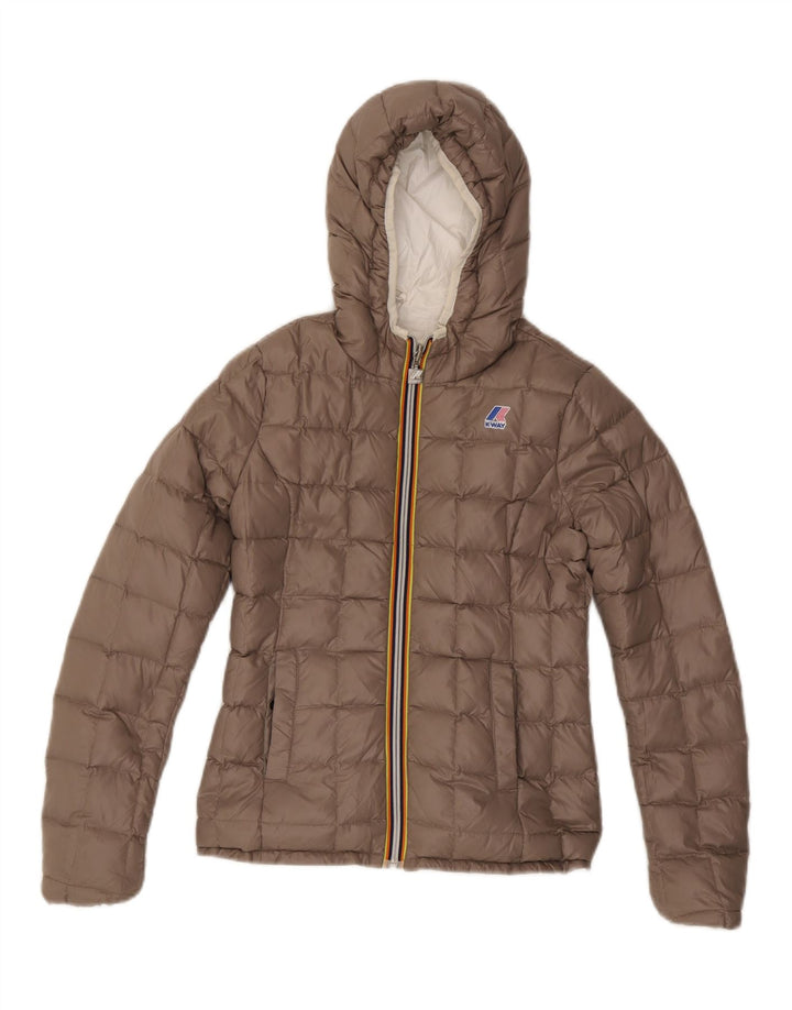 K-WAY Veste matelassée réversible à capuche fille 8-9 ans Blanc Polyamide