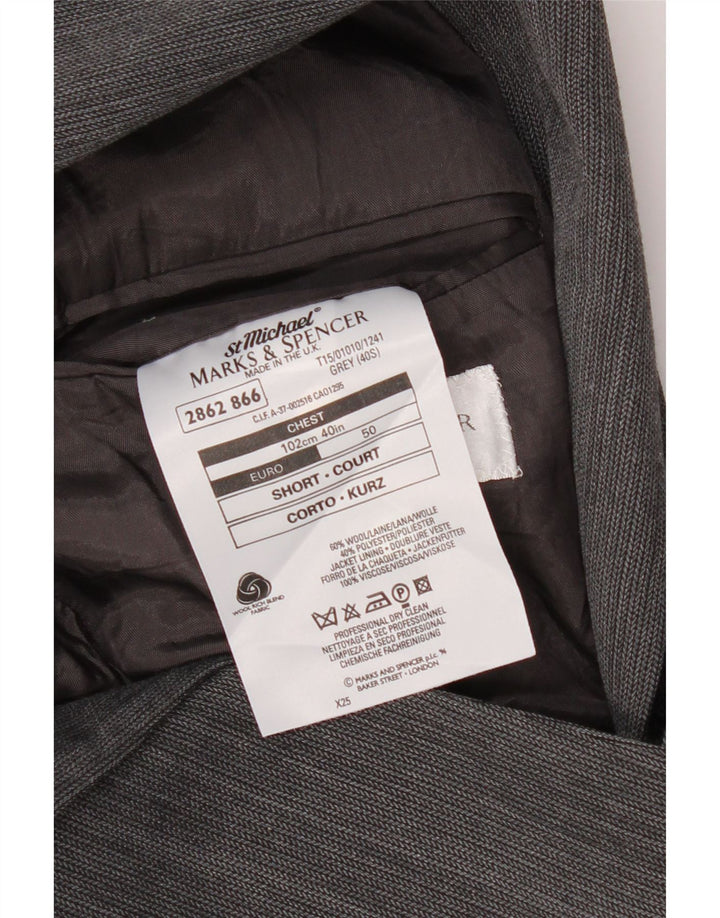 Marks & Spencer Veste blazer à 2 boutons pour homme UK 40 Grande laine grise