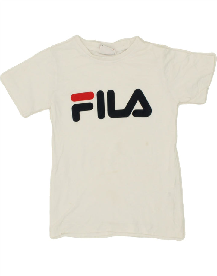 FILA Boys Graphic T-Shirt Top 5-6 Years White Cotton Vintage Fila and Second-Hand Fila from Messina Hembry 