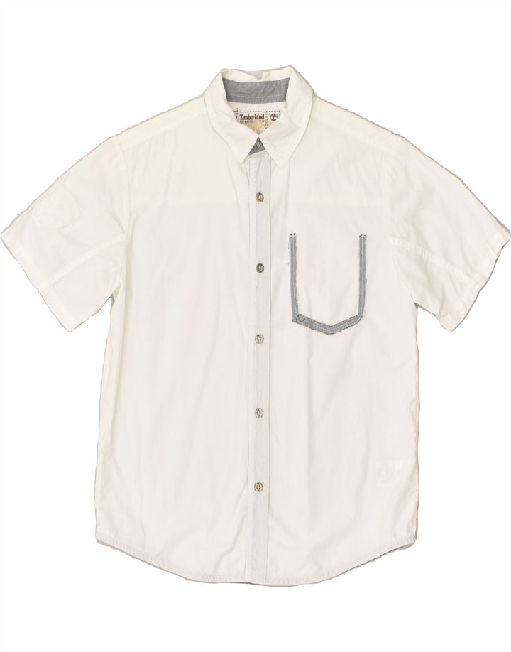TIMBERLAND Boys Short Sleeve Shirt 11-12 Years White Cotton | Vintage Timberland | Thrift | Second-Hand Timberland | Used Clothing | Messina Hembry 