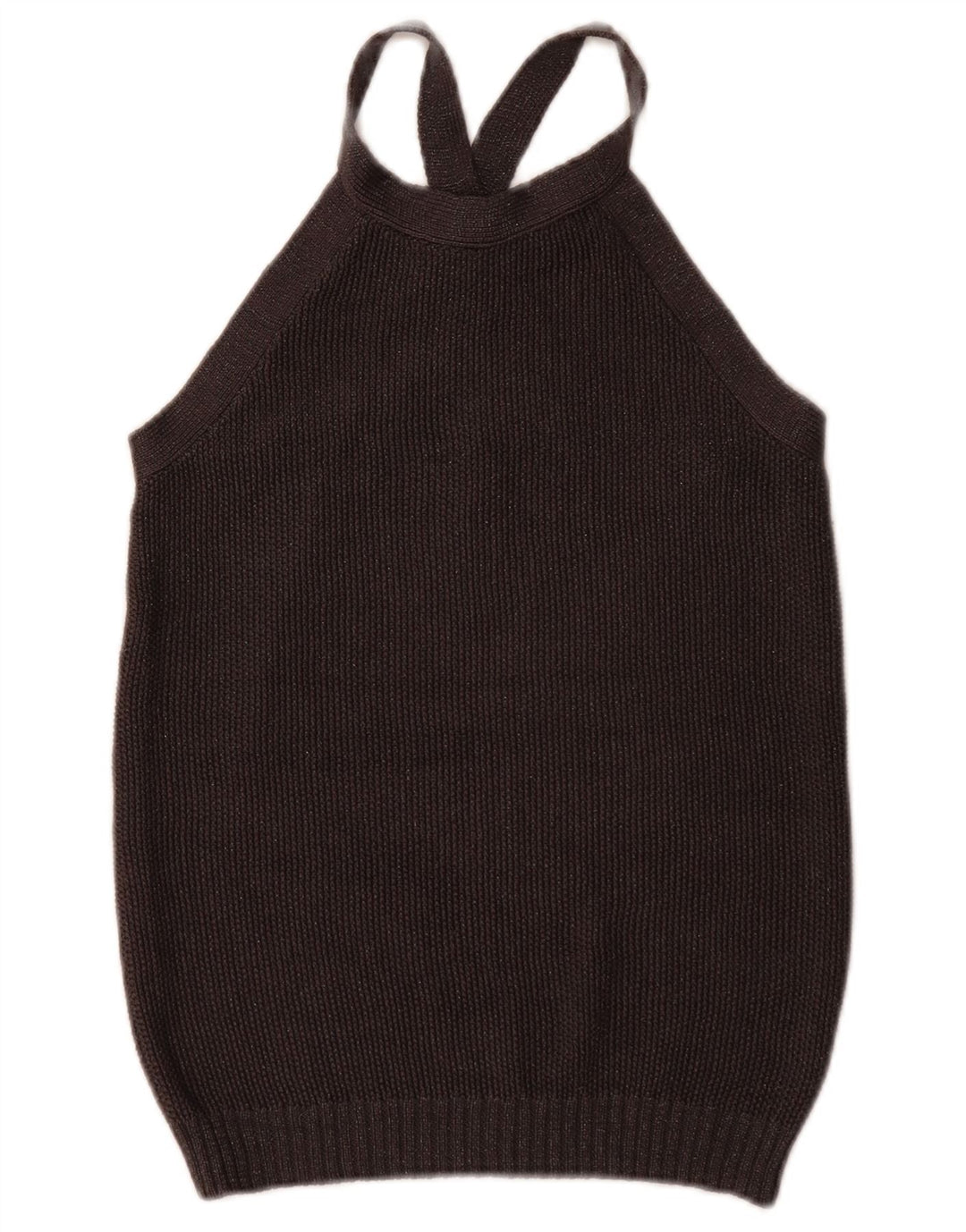 Massimo Dutti Débardeur pour femme UK 12 Medium Noir Soie
