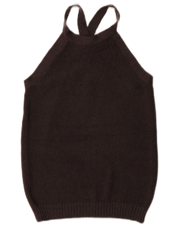 Massimo Dutti Débardeur pour femme UK 12 Medium Noir Soie