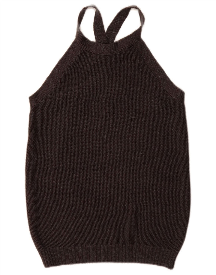 Massimo Dutti Débardeur pour femme UK 12 Medium Noir Soie