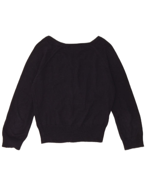 Zara Womens Crop Cardigan Sweater UK 14 Large Bleu Marine