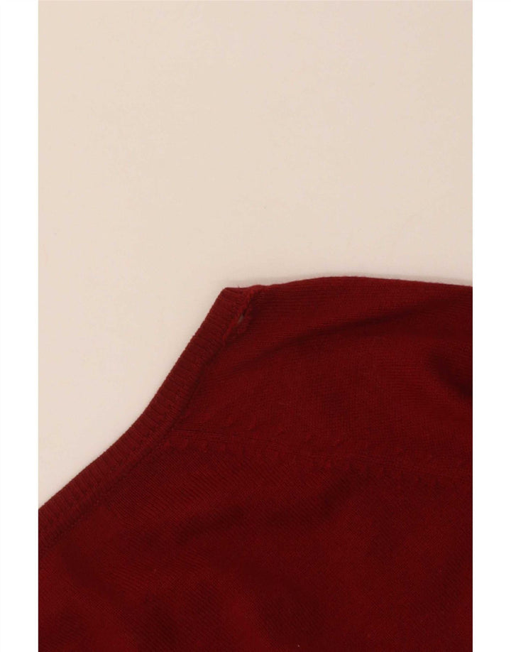 Zara Cardigan Femme Pull UK 12 Coton Rouge Moyen