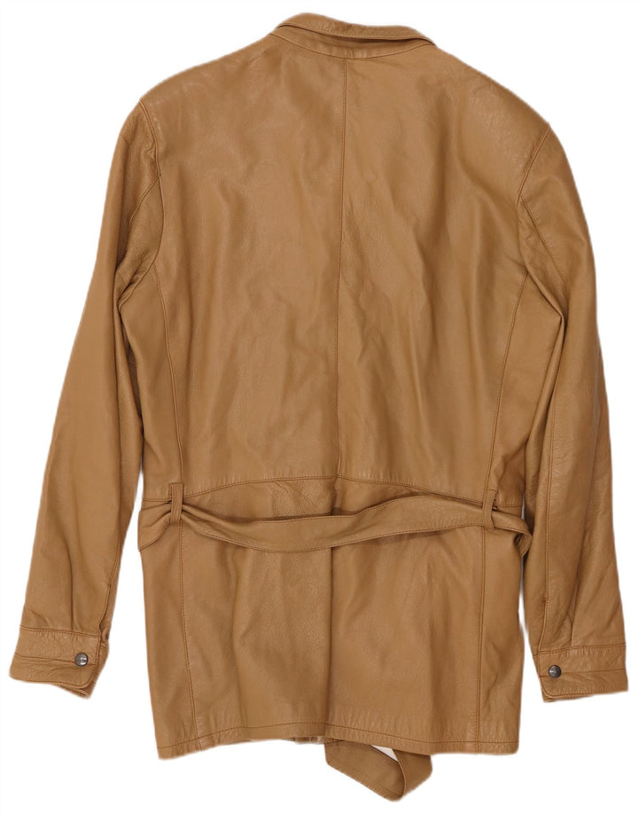 VINTAGE Veste en cuir femme IT 46 Large Marron