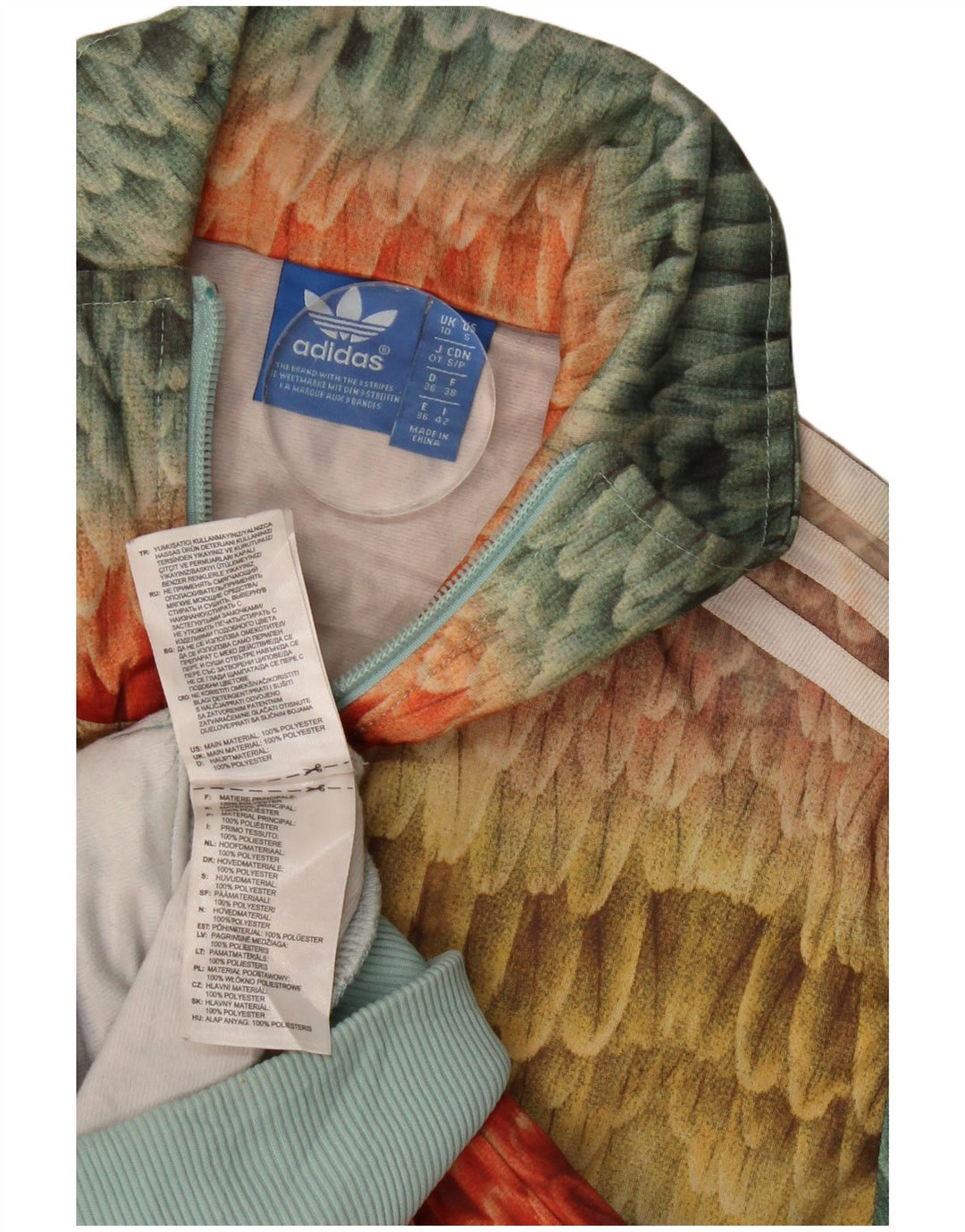 Adidas Veste de survêtement pour femme UK 10 Small Multicolore Géométrique