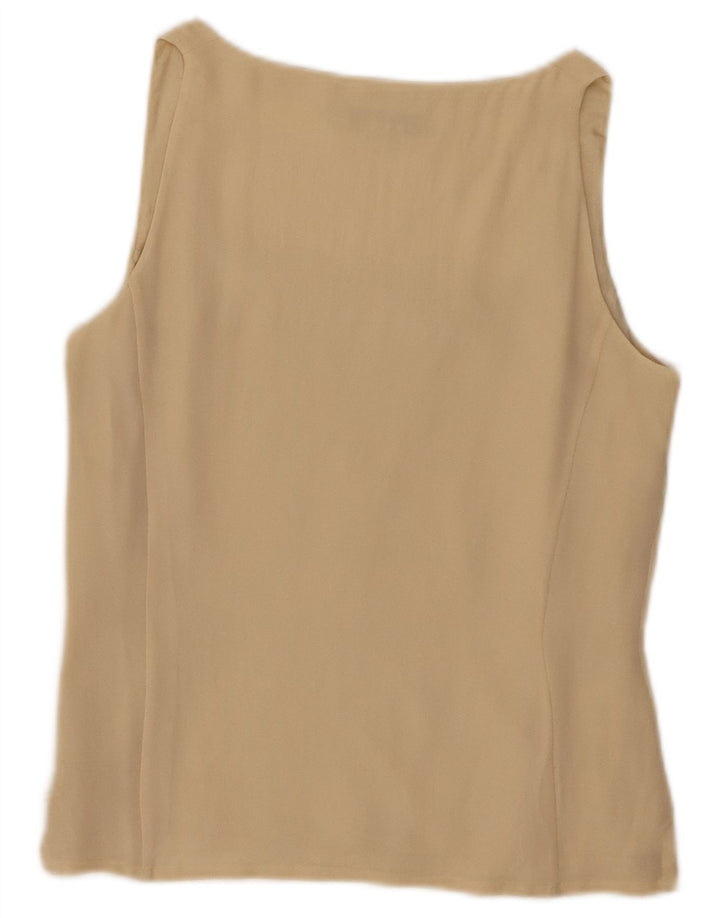 Blunauta Femme Chemisier Sans Manches Top IT 42 Soie Beige Moyen