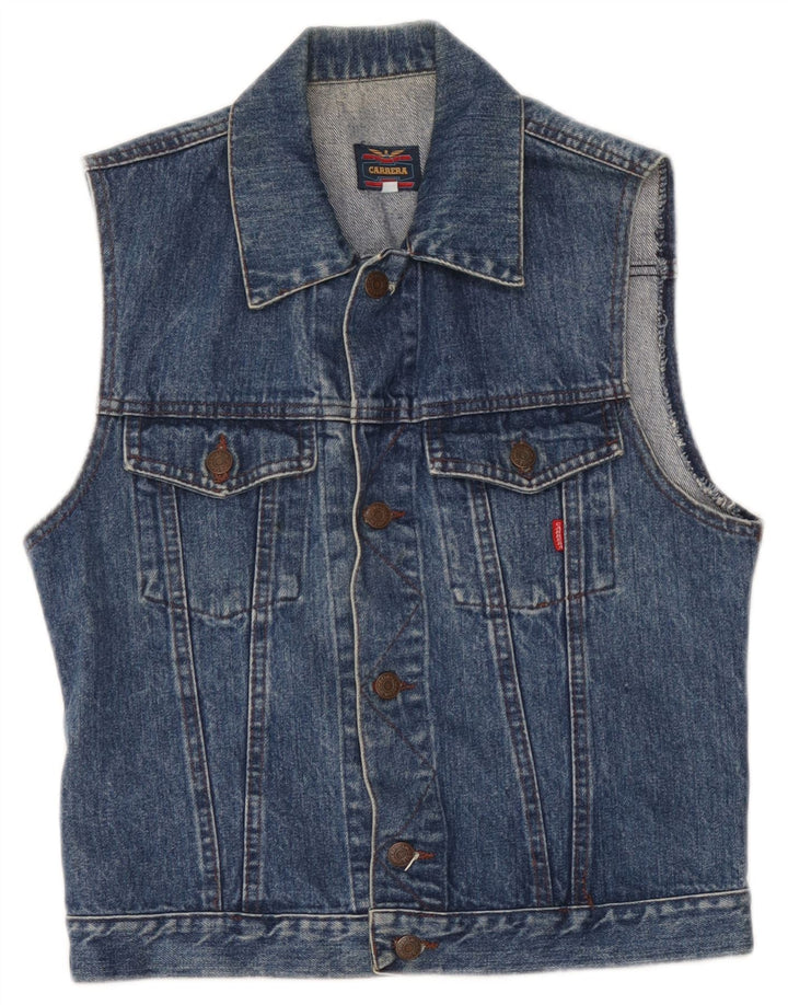 Carrera Hommes Denim Gilet UK 36 Petit Bleu