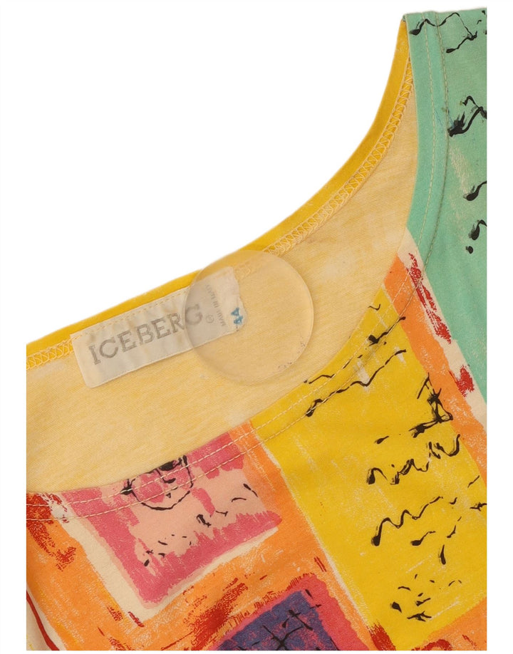 Iceberg T-Shirt Graphique Femme Top IT 44 Jaune Moyen