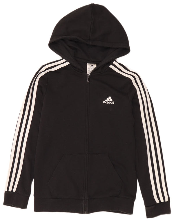 Adidas Pull à capuche zippé pour femme UK 4/6 XS Noir Coton