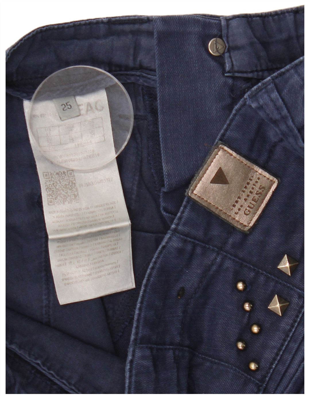 GUESS Jean Slim Femme W27 L28 Bleu Marine Coton