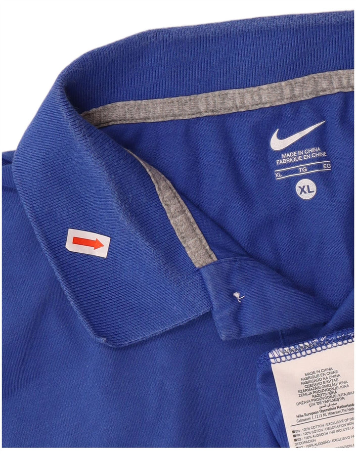 NIKE Polo Homme XL Bleu Coton