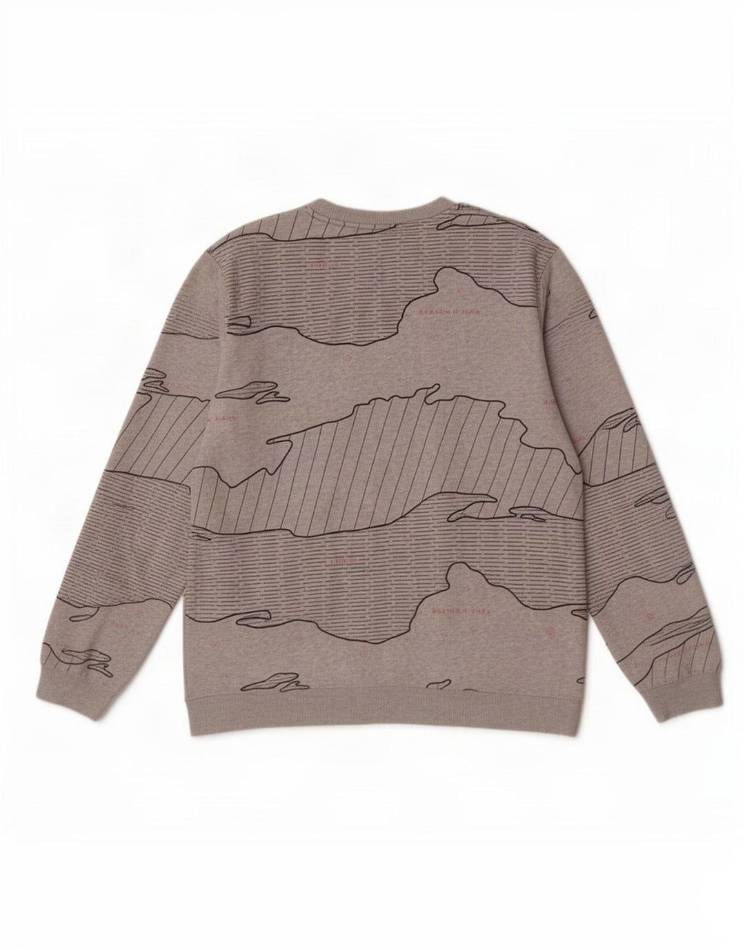Scotch & Soda Sweat-Shirt à Motif Abstrait Homme Gris Large Coton