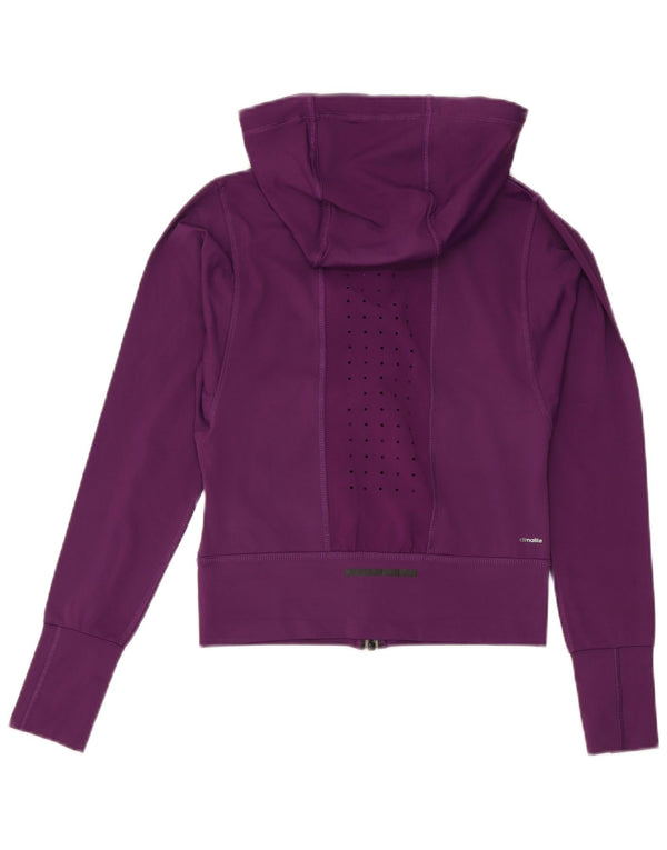 Adidas Climalite Crop Sweat à capuche zippé surdimensionné pour femme UK 4/6 XS Violet